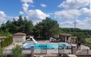 Custom Interlock around a pool in a backyard.